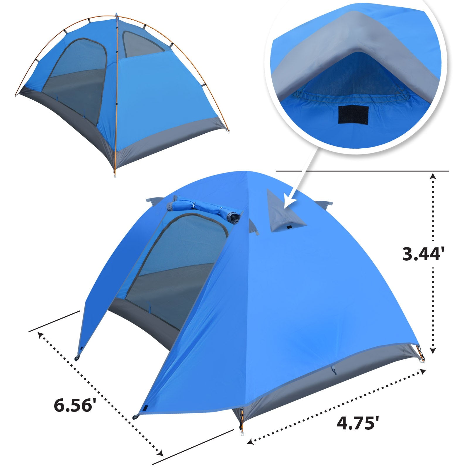1-2 Person Double Layer Outdoor Waterproof Canopy Camping Hiking Backpacking Tent