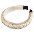 thumbnail image 1 of Diadema trenzada de terciopelo Unique Bargains Beige 14,2x4 cm, 1 of 1