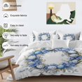 thumbnail image 3 of King 4 Piece Bedding Set Spring Easter Egg Blue Flower on White Soft Breathable Duvet Cover and Pillowcase, Cartoon Floral Garland Duvet Cover Set Bed Sheets for Bedroom Dormitory Guest Room, 3 of 9