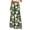 Army Green, variant on Women Linen Pants Elastic Waisted Drawstring Floral Printed Wide Leg Casual Loose Pockets Pants Light Blue S