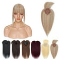 thumbnail image 1 of MY-LADY Hair Toppers for Women Real Human Hair with Bangs 3 Clip In Remy Topper Hairpiece for Thin Hair Natural Looking Hair Extensions 12inch #12P613 Golden Brown & Bleach Blonde, 1 of 8