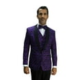 thumbnail image 2 of Statement Bellagio-12 Tailored 3Pc 1 Button Mens Purple Tuxedo With Shawl Lapel Super 150'S Extra Fine Italian Fabric By Alberto Nardoni Brand Designer, 2 of 3
