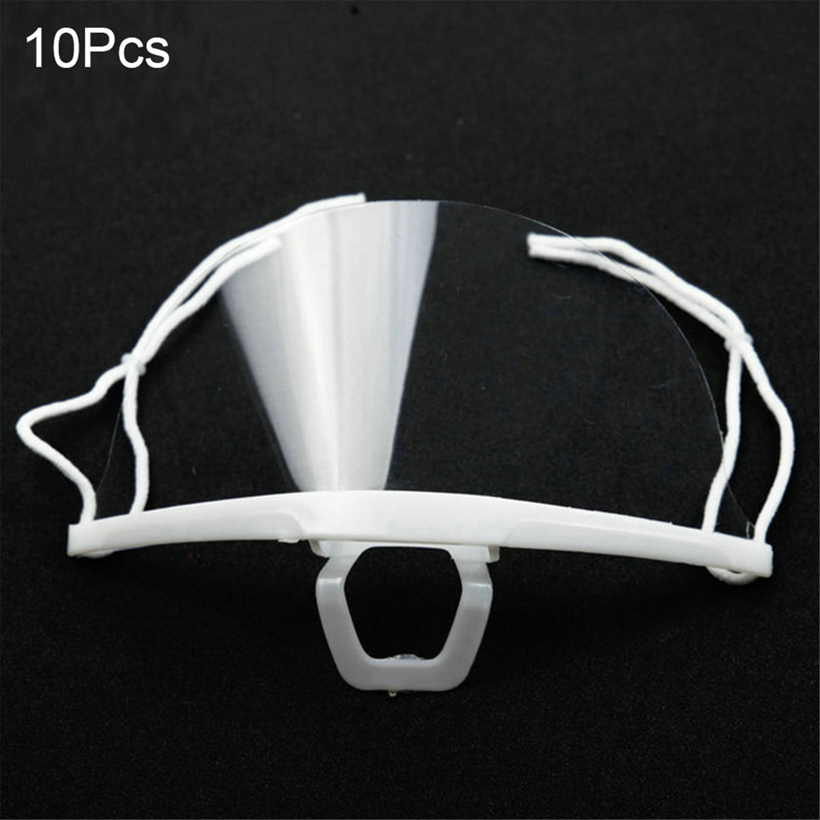 Details about   10Pcs Transparent Plastic Face Shield Anti-Splash Anti-fog Food Mouth Nose Cover 