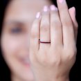 thumbnail image 4 of Rosec Jewels Certified Lab Grown Ruby Half Eternity Ring for Women - Baguette Ruby East West Ring - AAAA Quality - Ready to Gift, 10K White Gold, US 6.00, 4 of 8