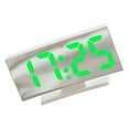 thumbnail image 1 of Réveil LED Surface Courbée Lumière Réglable Décoration de Table USB Calendrier Horaire Haute Définition pour Chambre Fournitures Intérieures Lumière Blanc/vert, 1 of 7