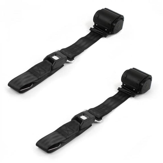 SafeTBoy Standard 2 Point Black Retractable Bucket Seat Belt Kit with 2 Belts for 1985-1992 Jeep Comanche