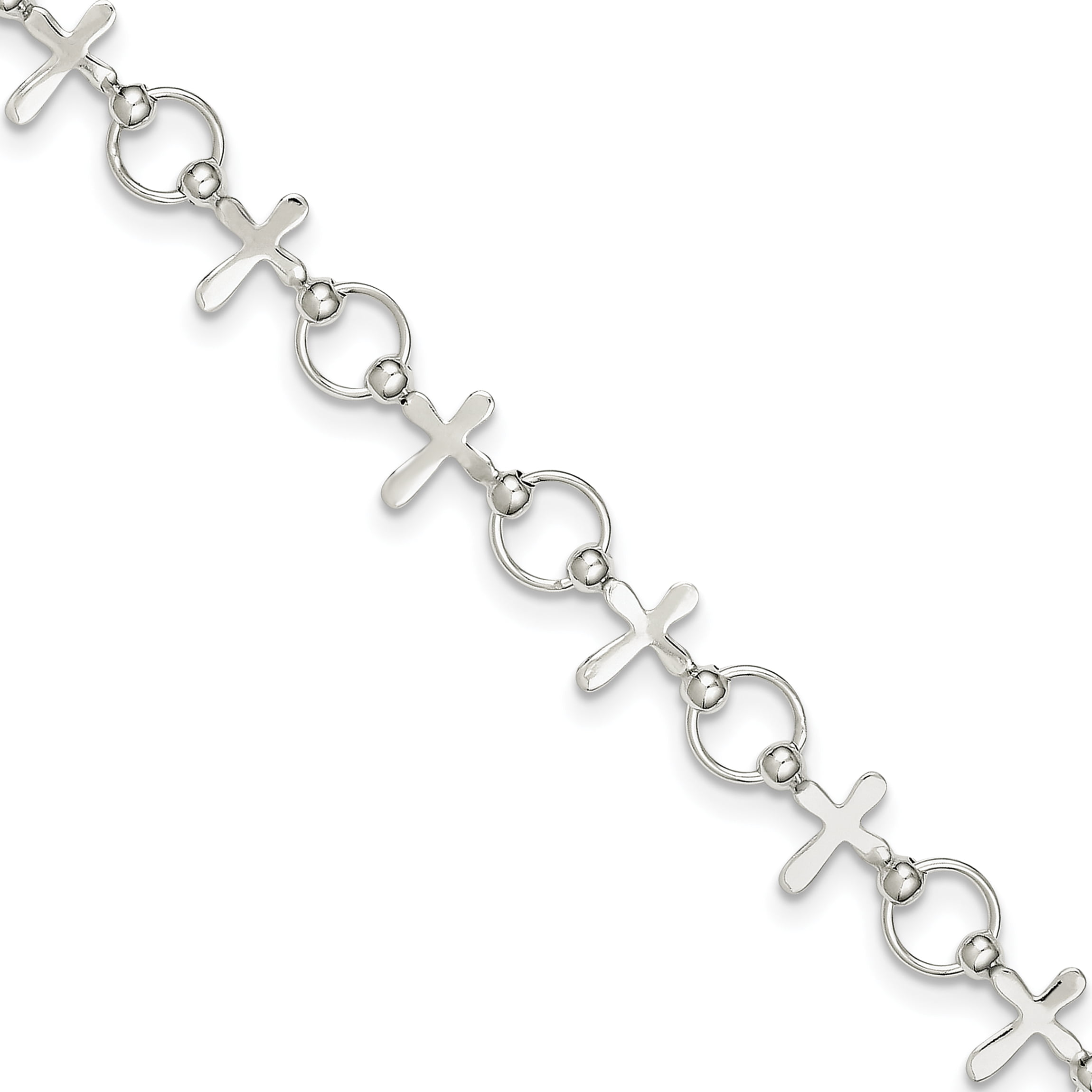 Sterling Silver Cross Bracelet Details about   Cross Bracelet Cross Bracelet w/ CZ,
