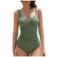 thumbnail image 1 of NIEWTR Women's Square Neck One Piece Swimsuit Tummy Control Slim Fit Classic Beach Bathing Suits(AG,2XL), 1 of 8