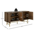 thumbnail image 2 of Christopher Knight Home Modern Scandinavian 4-Door Sideboard, Storage Cabinet with Adjustable Shelves, Walnut, 2 of 7