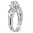 thumbnail image 2 of Dazzlingrock Collection 1.00 Carat (ctw) 14k Round Diamond Ladies Split Shank Halo Style Bridal Engagement Ring Set With Matching Band 1 CT, White Gold, Size 7, 2 of 4