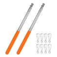 thumbnail image 1 of Uxcell 2-Pack Telescopic Handheld Flagpoles, 5.2ft/1.6m Stainless Steel Handheld Portable Extendable Flagpole [Orange], 1 of 7