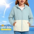 thumbnail image 5 of Karoyedx Kids Girls Jackets Toddler Windbreaker Jacket Baby Girl Hooded Zip Up Sweatshirt Winter Jacket Zipper Long Sleeve Outwear Spring Clothes Sky Blue Size,7-8 Years, 5 of 9
