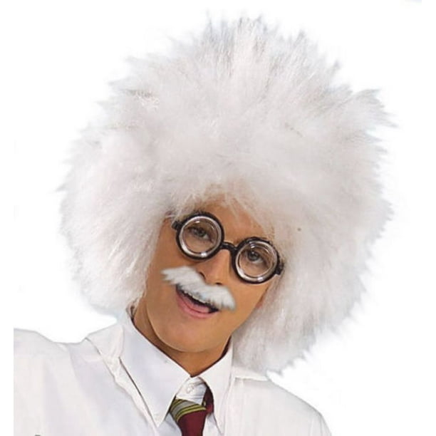 Blanc Fou Scientifique Perruque Einstein Adulte Halloween Frisottis Costume Accessoire