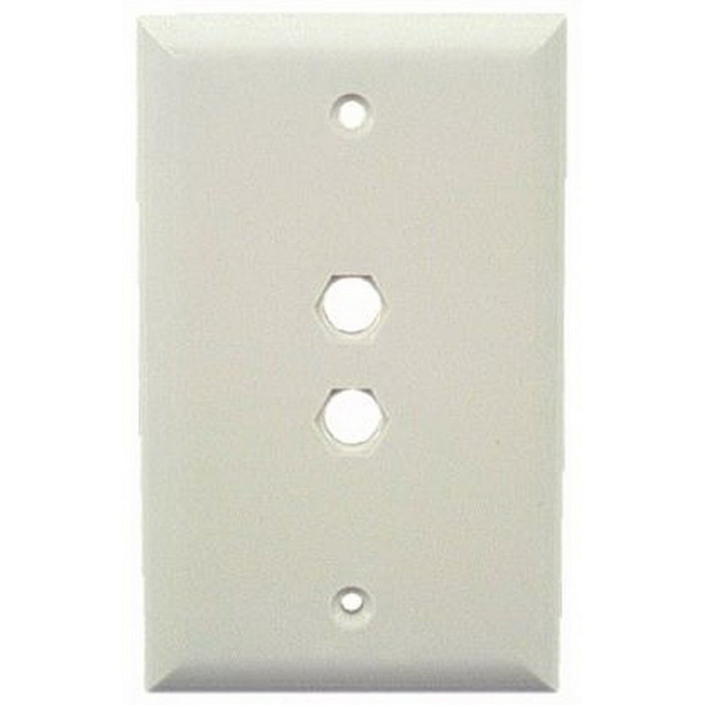 IEC WH17202 White Plastic Wall Plate with Two .375 Inch Round Holes