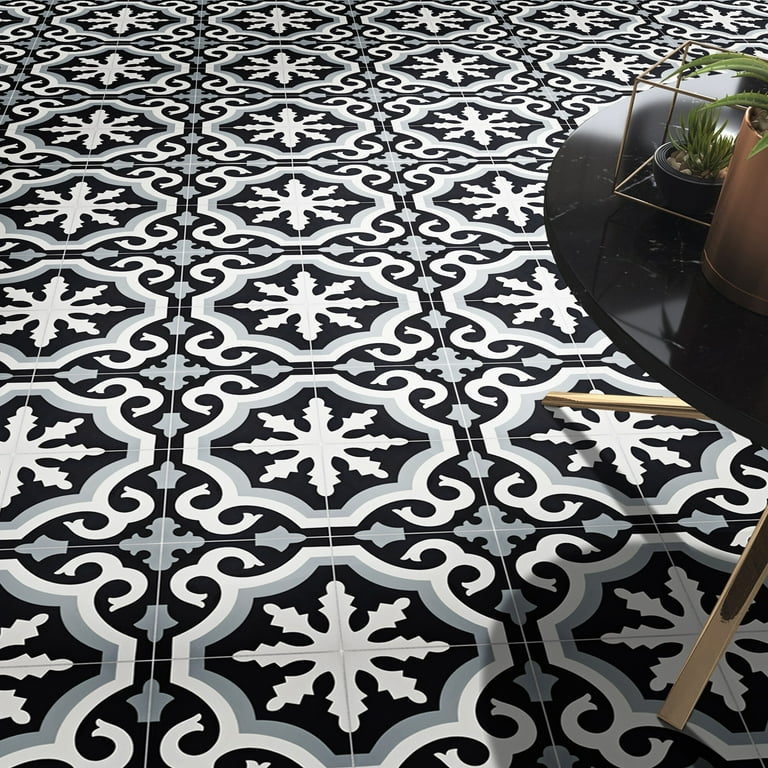 Moroccan Mosaic Handmade Tanger Black and Grey Tile, Pack of Moroccan Mosaic Handmade Tanger Black and Grey Tile, Pack of