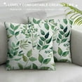 thumbnail image 3 of Leisuo  Throw Pillow Covers Green Leaf Watercolor Eucalyptus Branches Hand Floral with Plant Objects White Natural Greenery Twig 18x18 Inch Cushion Pillowcase Sofa White, 3 of 5