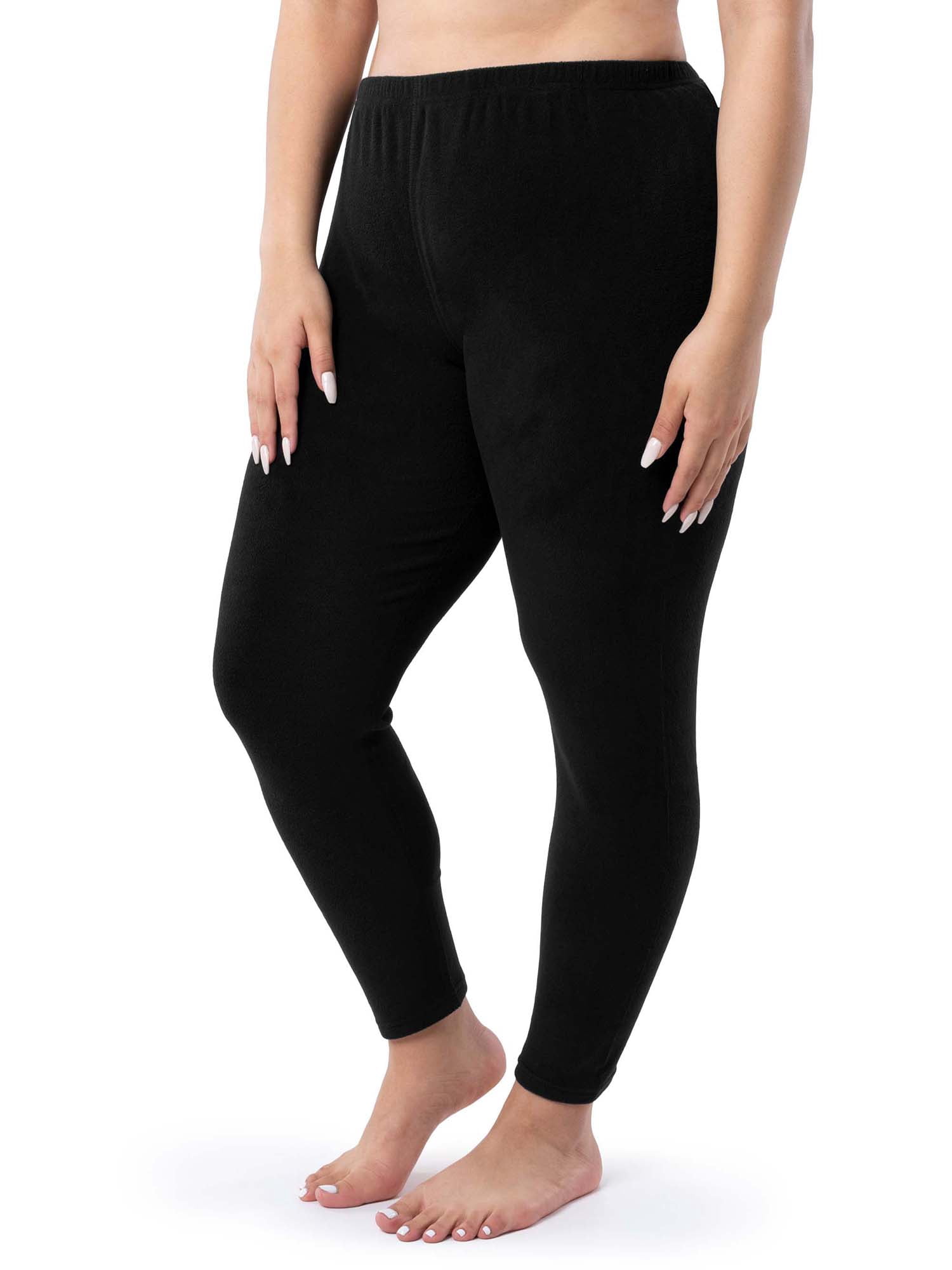 Fruit of the Loom Women's & Women's Plus Stretch Fleece Thermal Top and Bottom Set