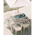 thumbnail image 2 of 60x84 Inch Outdoor Tablecloth with Umbrella Hole Zipper Rectangle Vintage Teal Floral Rectangular Tablecloths Outside Waterproof Retro Flowers Butterfly Patio Table Cloth Cover for Picnic Party, 2 of 8