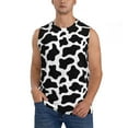 thumbnail image 1 of Fotbe Cow Print Black White Men's Camiseta sin Mangas Estampada para Hombres, Playera Casual para Gimnasio, Entrenamiento, Playa-Large, 1 of 7