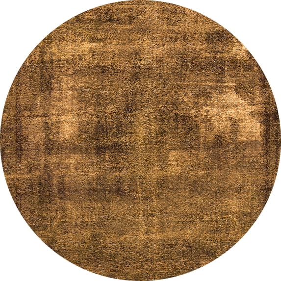 Ahgly Company Indoor Round Oriental Orange Industrial Area Rugs, 5' Round