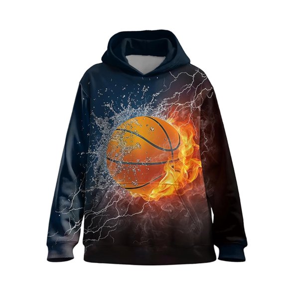Men Women Unisex Hoodies Novelty 3D Ball Galaxy Print Graphic Hooded Pullover Sweatshirt with Pocket OTHER L