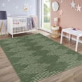 thumbnail image 2 of Garvee 9x12 Washable Area Rugs Modern Solid Rug, Non-Slip Striped Geometric Rug Stain-Resistant Contemporary Rug Carpet for Living Room Bedroom Dining Room, Green, 2 of 8