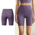 thumbnail image 4 of Miluxas Tummy Control Compression Shorts for Women,High Waist Workout Biker Shorts Purple L(L), 4 of 9