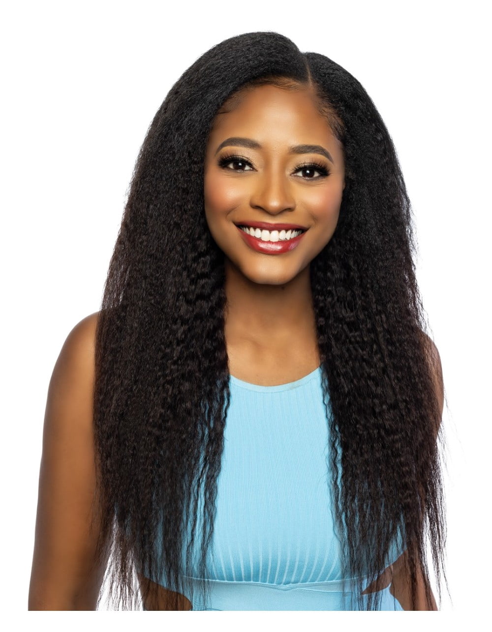 Pristine Brazilian Virgin Remy 100% Human Hair Bundle Extension NEON KINKY STRAIGHT 16" (NATURAL BLACK)