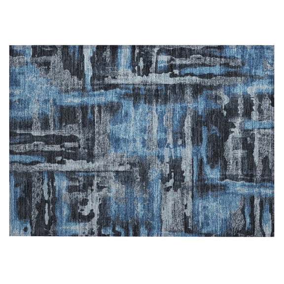 Dalyn Rugs Machine Washable Indoor/Outdoor Chantille ACN2015 Black 1'8" x 2'6" Rug