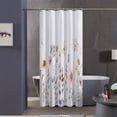 thumbnail image 1 of Cortina de ducha de 91 x 183 cm para baño de caravana con ganchos, colorida cortina de baño floral de acuarela, tela impermeable, 1 of 6