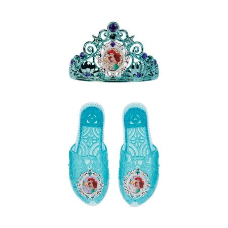 Disneys Little Mermaid Ariel Dressup Accessory Set Includes Child Sized Tiara & Play Shoes
