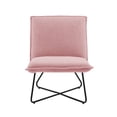 thumbnail image 3 of Linon Kinard Pillow Accent Chair with Black Metal Legs, Blush Sherpa, 3 of 8