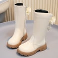 thumbnail image 6 of Puntoco Girls Knee High Boots Fall Boots Winter Snow Tall Boot Dress Shoes for Toddler Little Kid Big Kid Winter Snow Boots for Kids Beige 2(36), 6 of 9