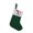 U, variant on U Green Christmas Knitted Sock With Embroidered Letters For Kids Candy Storage And Small Presents Holiday Party Decoration And Festive Ornament
