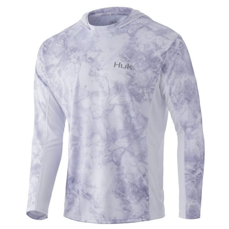 HUK mens Icon X Camo Hoodie |UPF 50+ Long-Sleeve Fishing Shirt Mossy Oak Drift X-Large