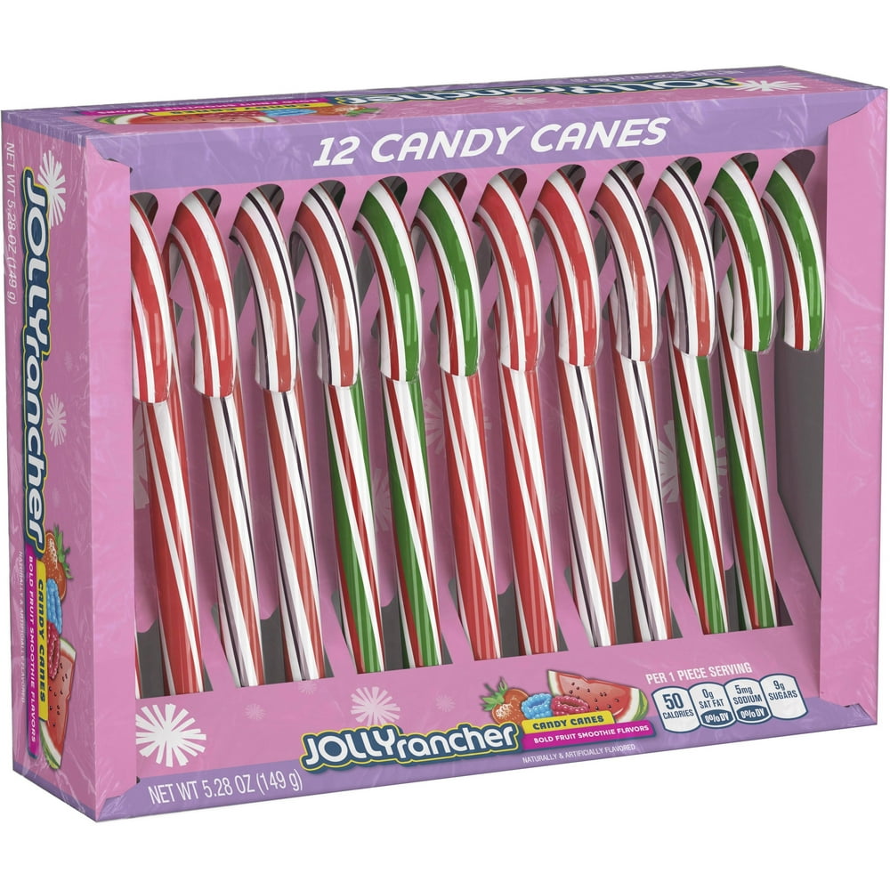 (2 Pack) Jolly Rancher, Smoothie Holiday Candy Canes, 5.28 Oz., 12 Count