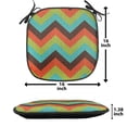 thumbnail image 5 of Chevron Chair Seating Cushion Set of 6, Vintage Zigzag Pattern Royal Jagged Regular Limitless Simple Traces Art Work, Seat Pads for Office with Anti-slip Backing, 16"x16", Multicolor, by Ambesonne, 5 of 7