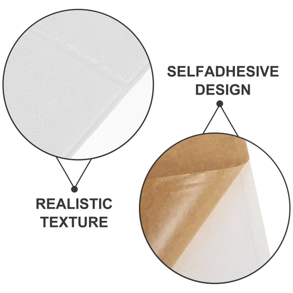 BESTYASH 20Pcs Removable Peel and Stick White Brick Wall Paper Self Adhesive Decorative Wall Paneling