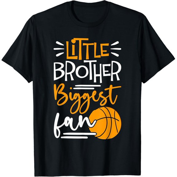 Sam Soft Little Brother Biggest Fan Basketball, Basketball Boys T-Shirt