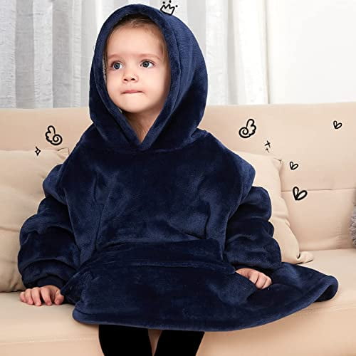 Wearable Blanket Hoodie for Kids Toddlers 2 6YR Sherpa Blanket Sweatshirt with Pocket Little Girls Boys Walmart