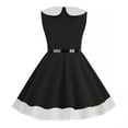 thumbnail image 4 of Mercatoo Kids Girls Swing Part𝘆 Dress Retro P𝐞ter Pan Doll Collar Wedding A Line Dress Summer Casual Skater Dress, 4 of 4