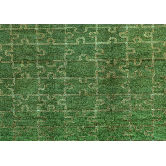 Ahgly Company Machine Washable Indoor Rectangle Abstract Turquoise Blue Modern Area Rugs, 3' x 5'