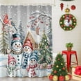 thumbnail image 5 of Shower Curtain 66"W x 72"L Christmas Snowman Winter Pine Trees Fabric Shower Curtains Set with Hooks Water Repellent Bathroom Curtains Machine Washable Bathroom Accessories, 5 of 9
