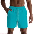 thumbnail image 2 of JTieacloth Men's Casual Shorts, Elastic Waist Men Swim Trunks Lightweight Comfort Summer Beach Wear(Blue), 2 of 7