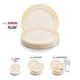thumbnail image 4 of Smarty 10.25" Ivory Gold Harmony Rim Plastic Dinner Plates 120ct, 4 of 6