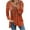 Orange, variant on Fesfesfes Women Tunic Tops Printed Long Sleeve Tops V-Neck Zipper Casual Tops T-shirt