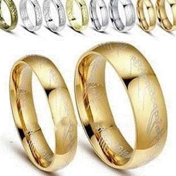 Men's Ring Titanium Steel Band Europe America Geometry Rainbow Decor and LOTR Movie Accessories Rin One Rin Finer Jewelry
