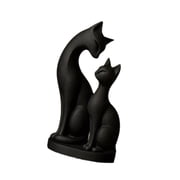 Optima 2 Pieces Cat Figurines Cat Couple Statue Novelty Minimalist Sculptures for Hotel