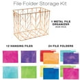 thumbnail image 2 of Global Printed Products 12 Hanging File Folders and 24 File Folders, Letter Sized - Watercolor Solid, 2 of 7