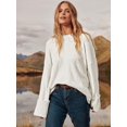 thumbnail image 6 of SMZ Women's Oversized Crewneck Long Sleeve Fuzzy Knit Casual Chunky Fall/Winter Pullover Sweaters, 6 of 8